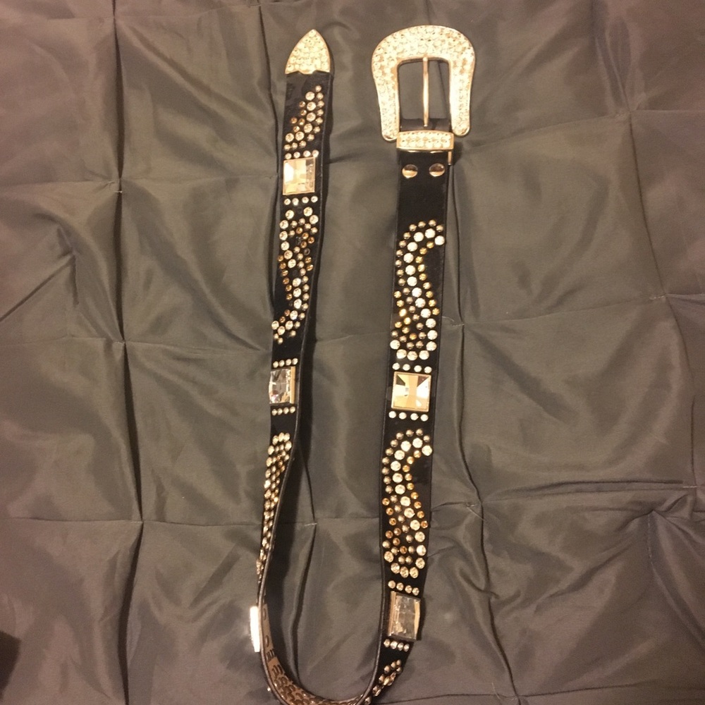 Genuine leather cowhide bling belt!